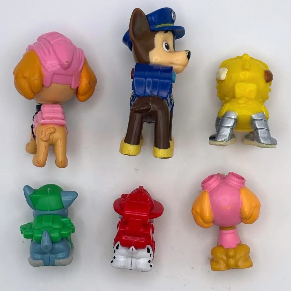Paw Patrol Mini Figures Lot of 6 Chase Marshall Skye Rocky Rubble Cake Toppers